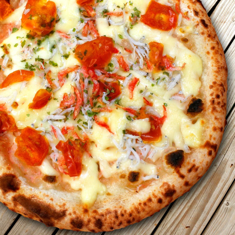 釜揚げしらすと干しエビの明太ピッツァ